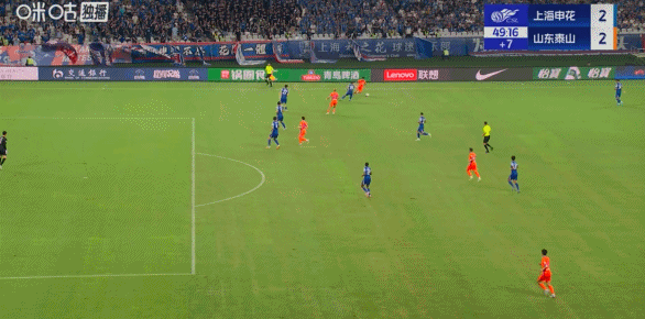 中超半场：汪海健角球破门，卡扎伊双响，申花暂2-2泰山